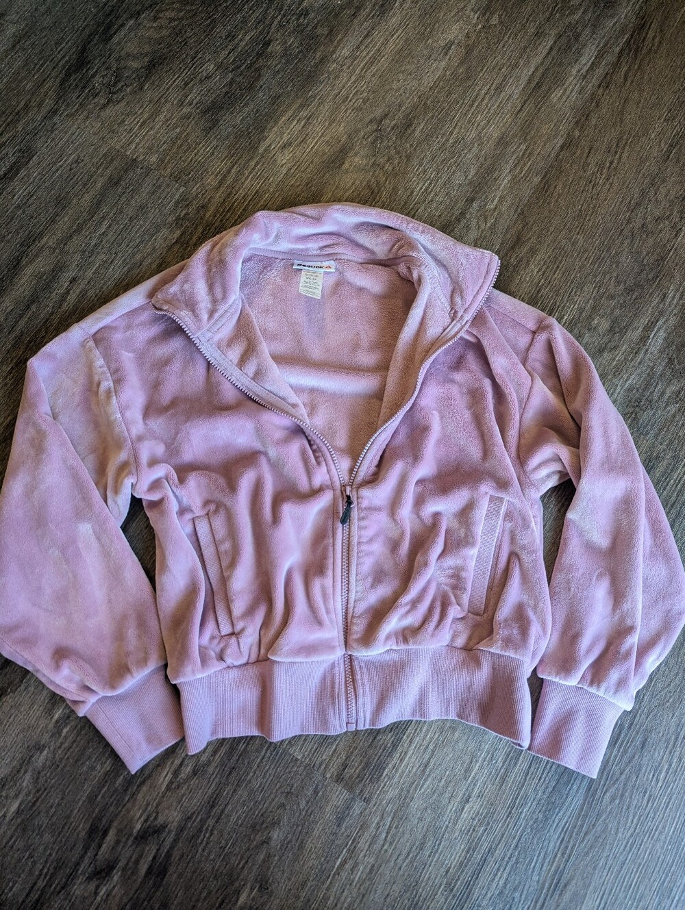 Reebok Women's Light Pink Full-Zip Fleece Jacket Small